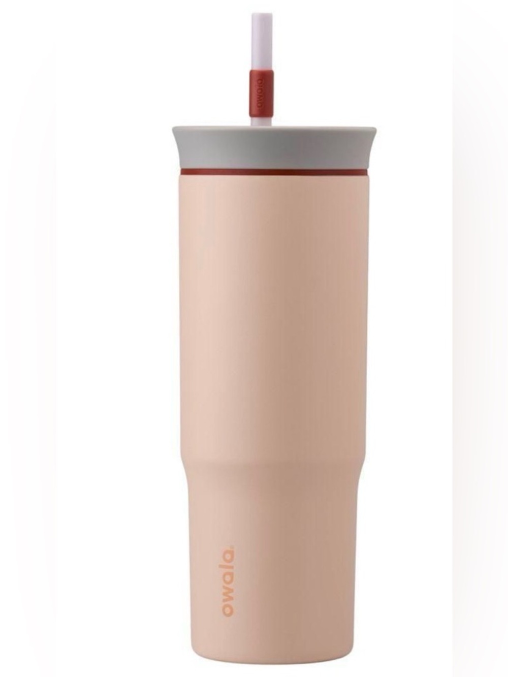 OWALA Peach Straw Tumbler - Insulated Water Bottle